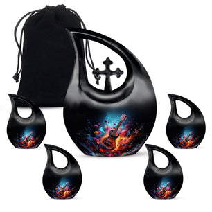 Teardrop Shaped  Large Urn With 4 Keepsake