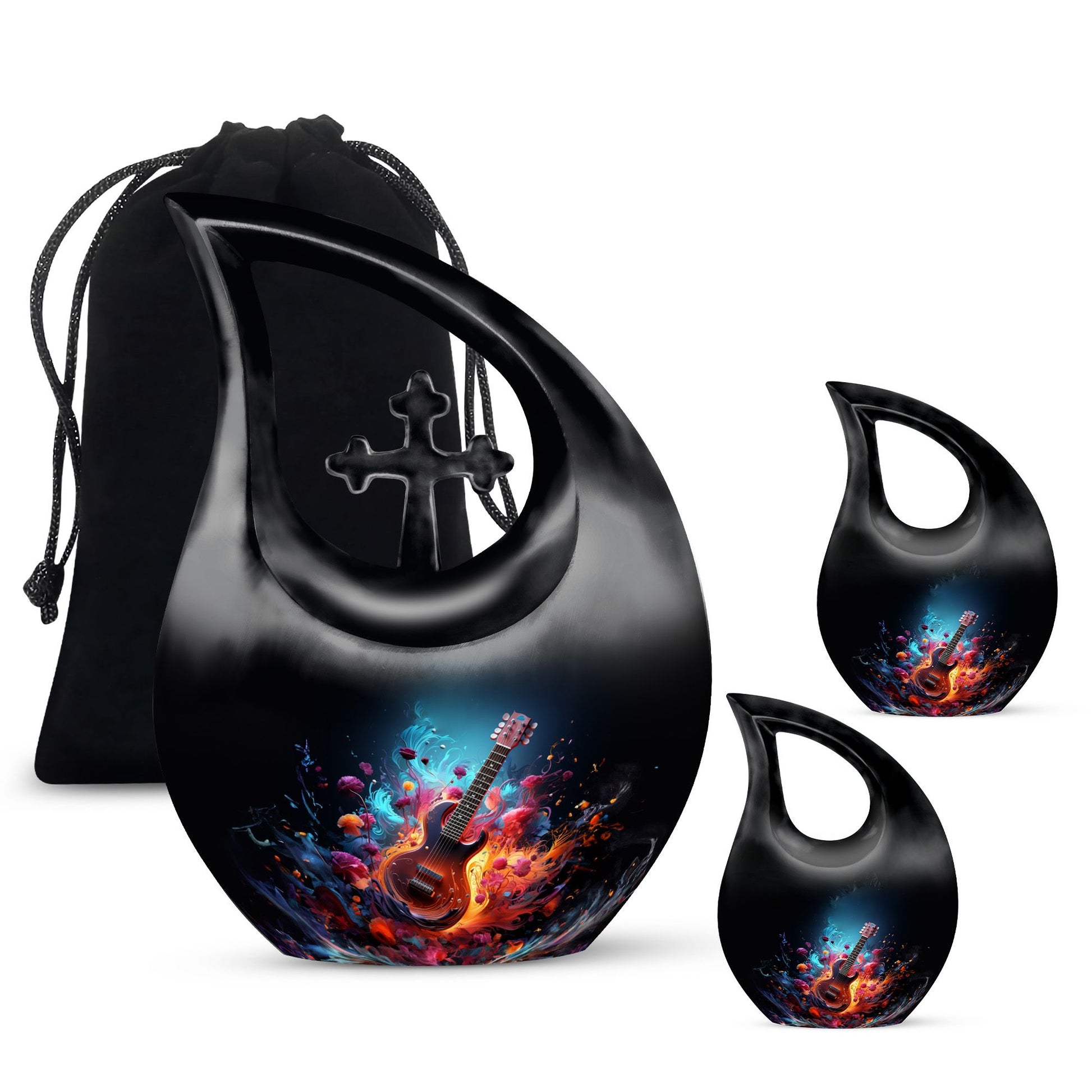 Teardrop Shaped  Large Urn With 2 Keepsake