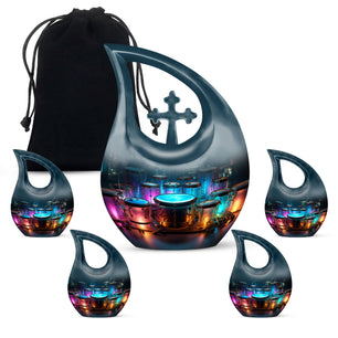 Teardrop Shaped  Large Urn With 4 Keepsake