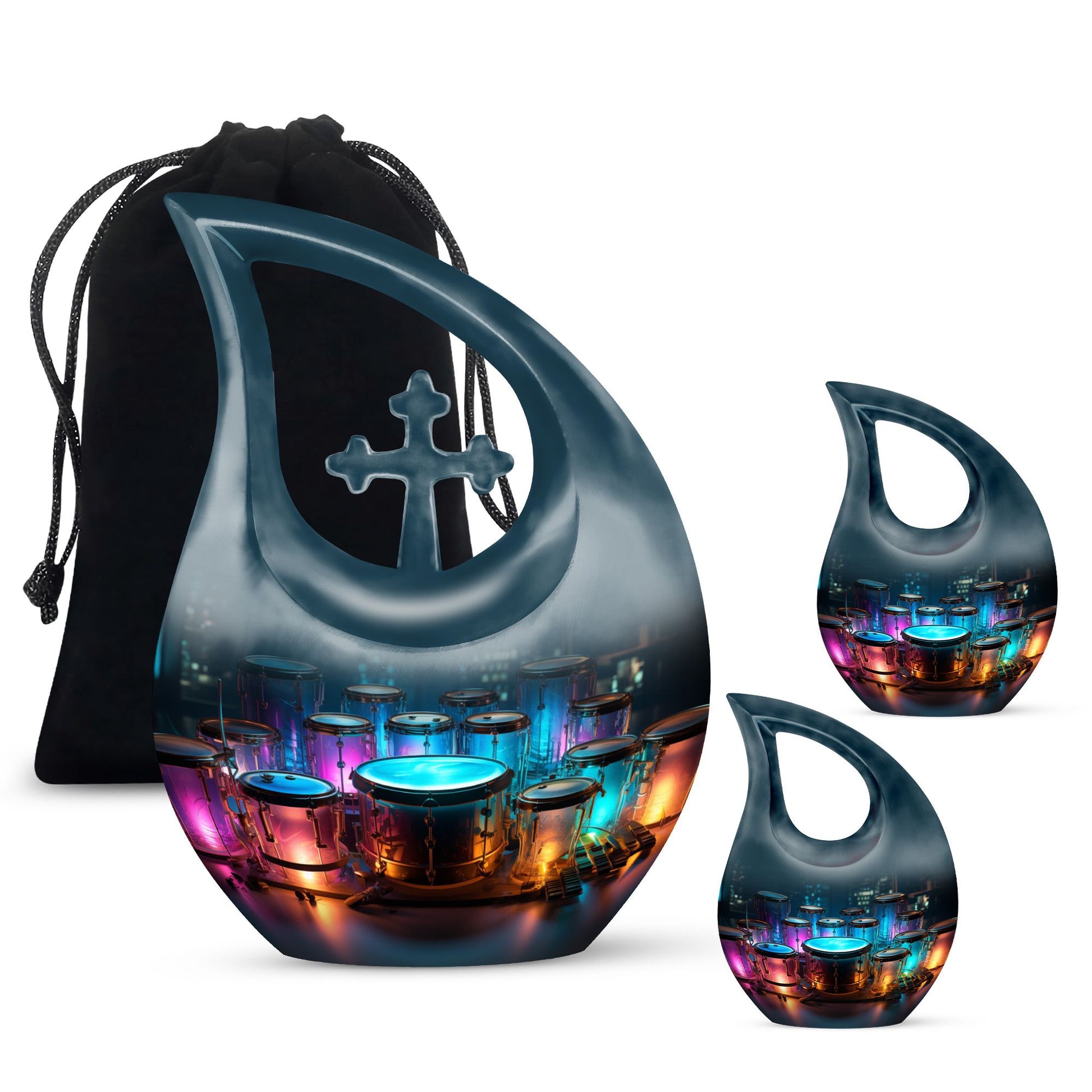 Teardrop Shaped  Large Urn With 2 Keepsake
