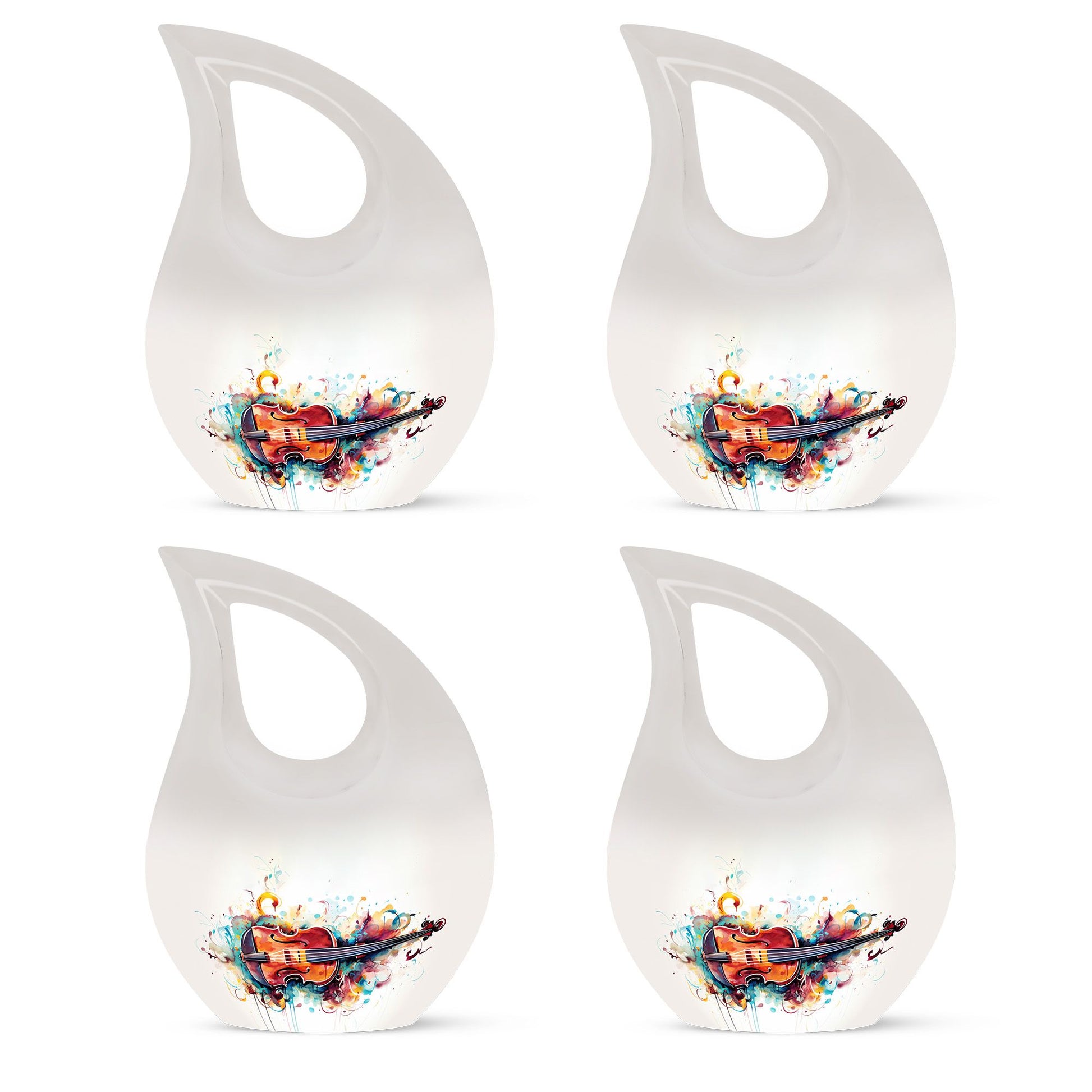Teardrop Shape Music Urn Keepsake Urn Pack of 4