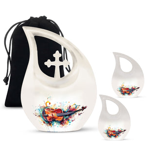 Teardrop Shape Music Urn Large Urn With 2 Keepsake Urn