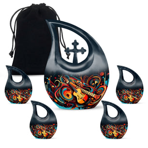 Teardrop Shape Music Urn Large Urn With 4 Keepsake Urn