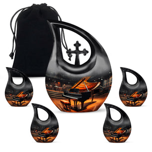 Teardrop Shape Music Urn Large Urn With 4 Keepsake Urn