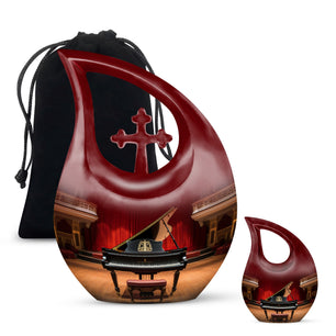 Teardrop Shape Music Urn Large Urn With 1 Keepsake Urn