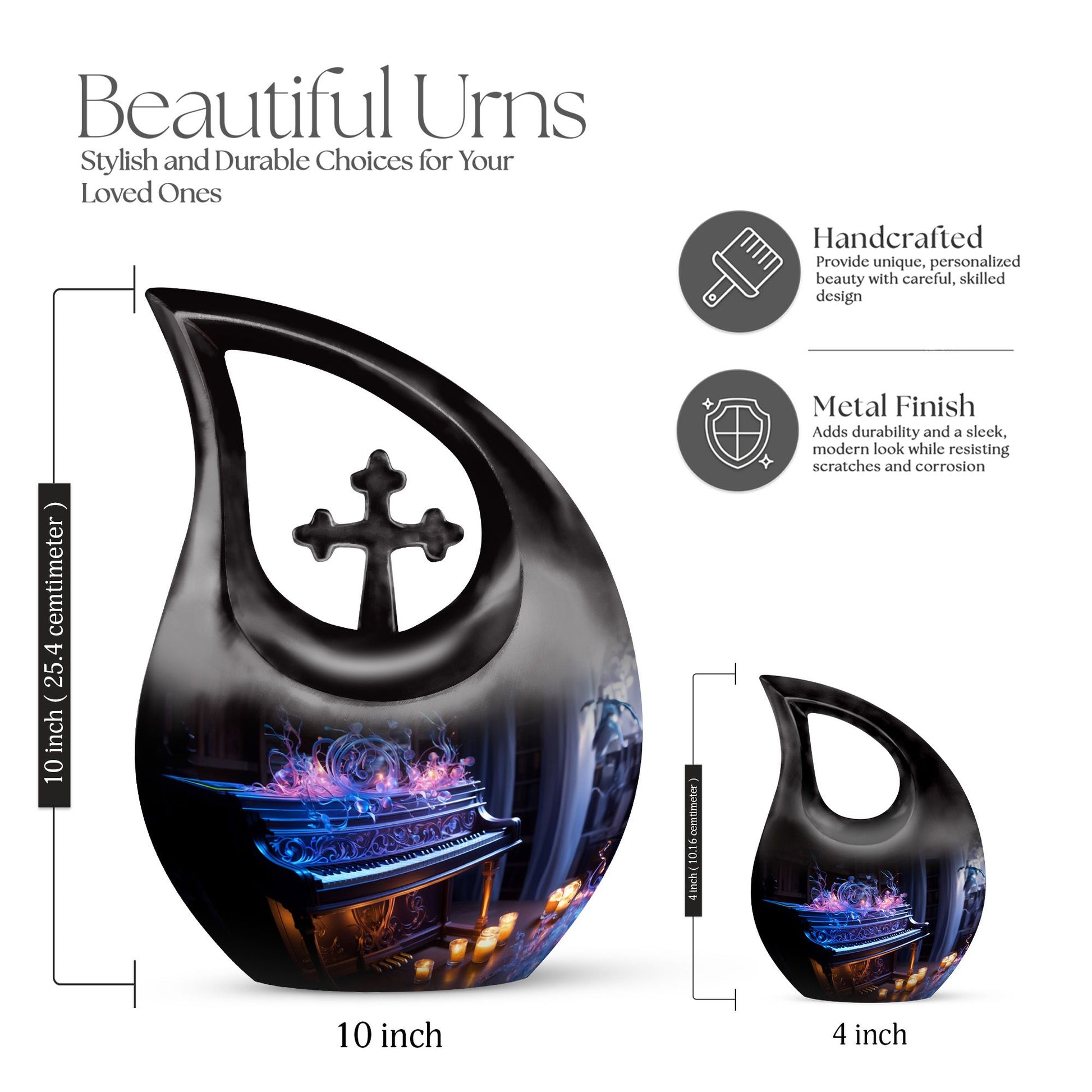 Teardrop Shape Music Urn Keepsake 3 Inch