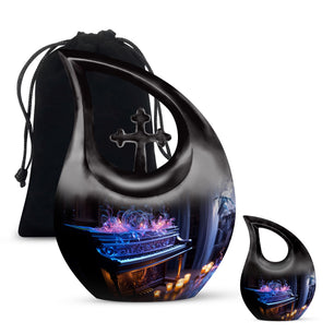 Teardrop Shape Music Urn Large Urn With 1 Keepsake Urn