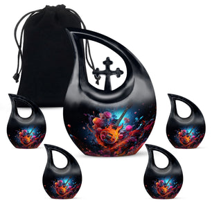 Teardrop Shape Music Urn Large Urn With 4 Keepsake Urn