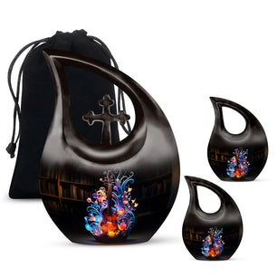 Teardrop Shape Music Urn Large Urn With 2 Keepsake Urn