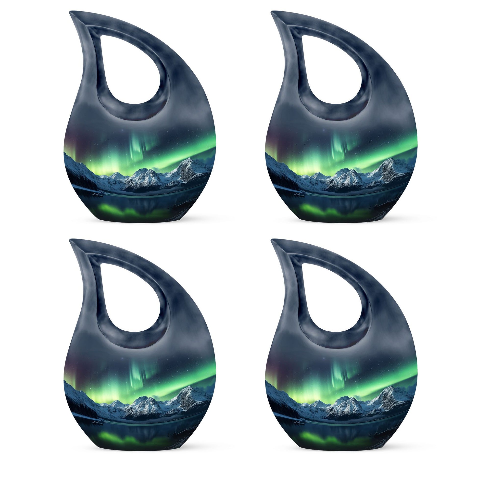 Teardrop Shape Aurora Borealis Urn Keepsake Urn Pack of 4
