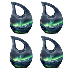 Teardrop Shape Aurora Borealis Urn Keepsake Urn Pack of 4