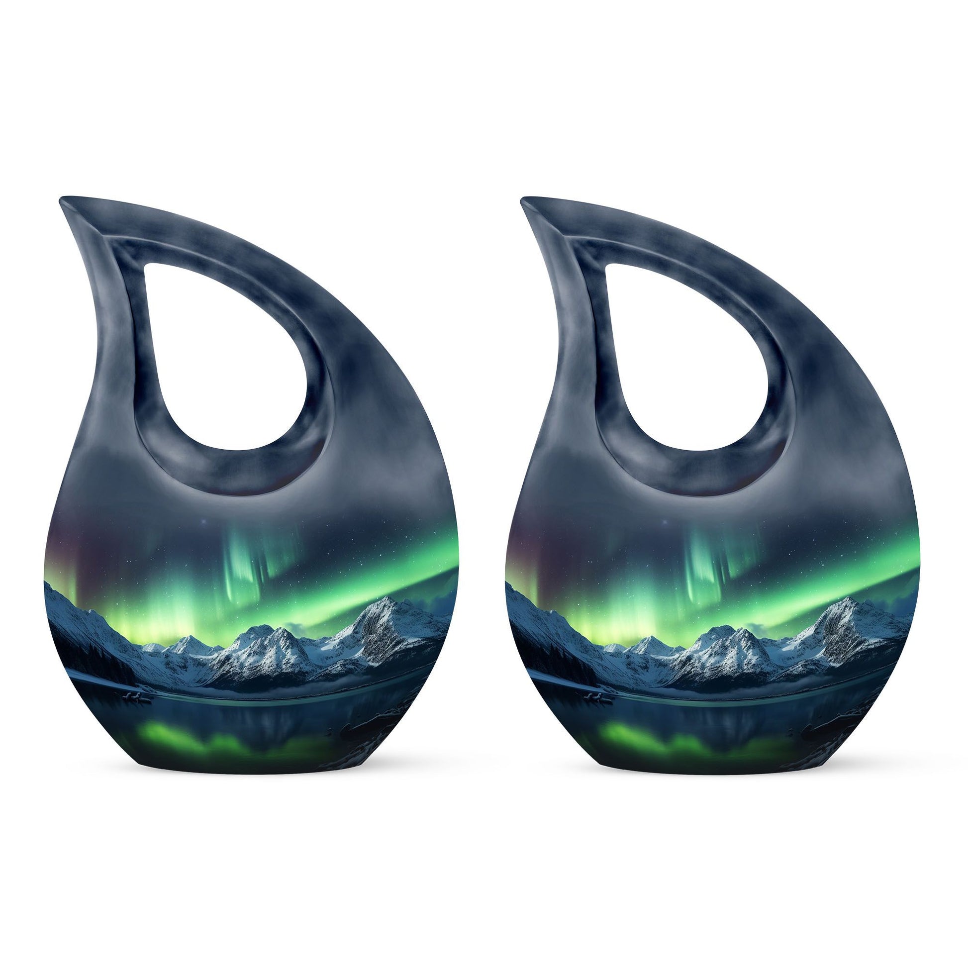 Teardrop Shape Aurora Borealis Urn Keepsake Urn Pack of 2
