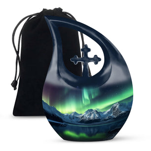 Teardrop Shape Aurora Borealis Urn Large 10 Inch