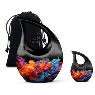 Teardrop Shape Abstract Urn Large Urn With 1 Keepsake Urn