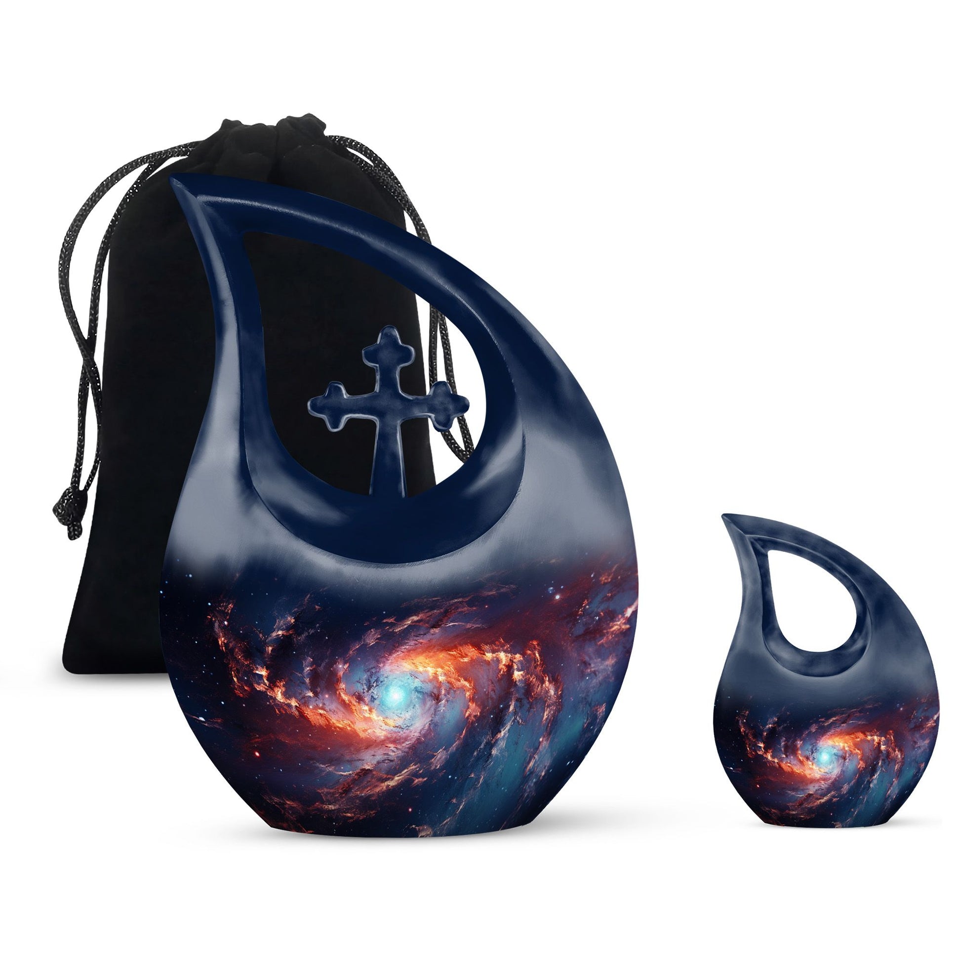 Teardrop Shape Abstract Urn Large Urn With 1 Keepsake Urn