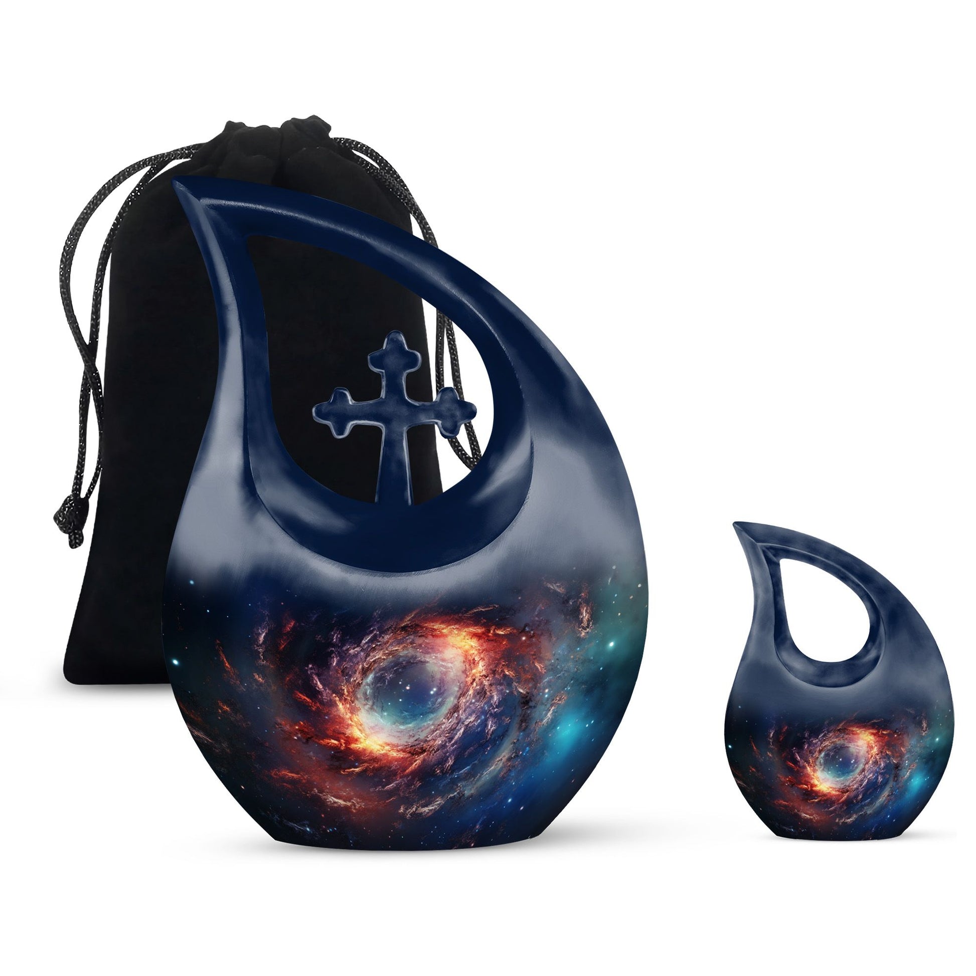 Teardrop Shape Abstract Urn Large Urn With 1 Keepsake Urn