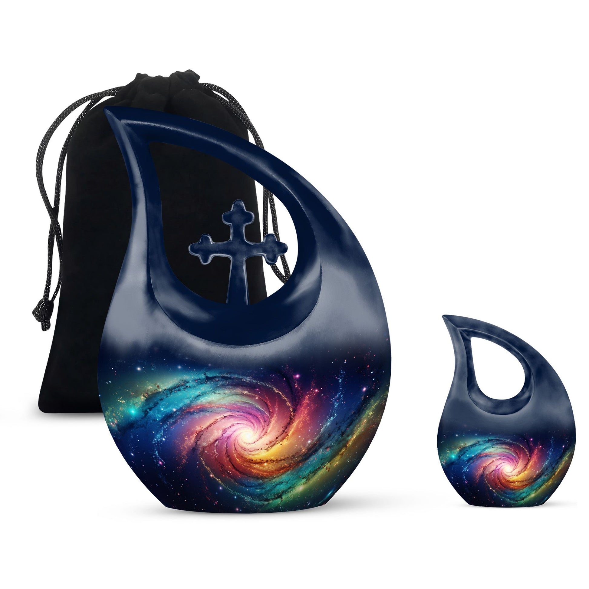 Teardrop Shape Galaxy Urn Large Urn With 1 Keepsake Urn