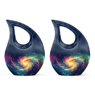 The Cosmic Dance - Galaxy Urn Large Teardrop, Heart Urn For Ashes