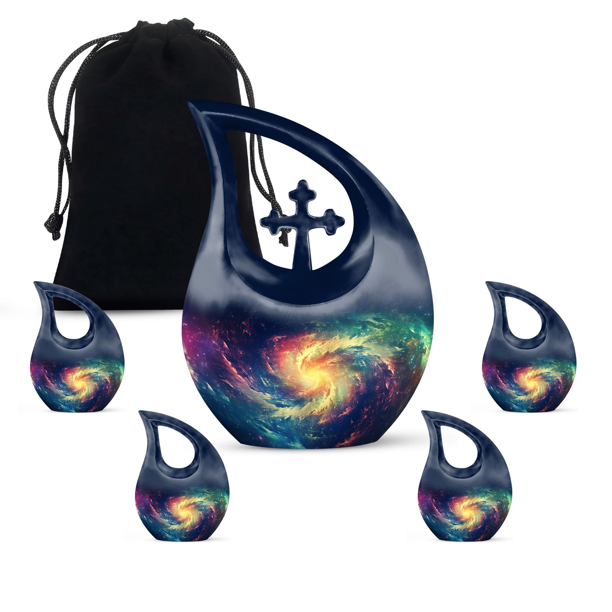 The Cosmic Dance - Galaxy Urn Large Teardrop, Heart Urn For Ashes