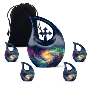 The Cosmic Dance - Galaxy Urn Large Teardrop, Heart Urn For Ashes