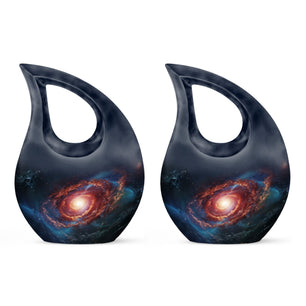 Stars In The Galactic Nexus - Galaxy Urn Teardrop, Heart Cremation Urn