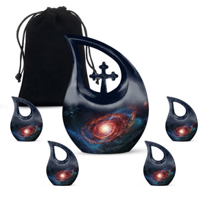 Stars In The Galactic Nexus - Galaxy Urn Teardrop, Heart Cremation Urn