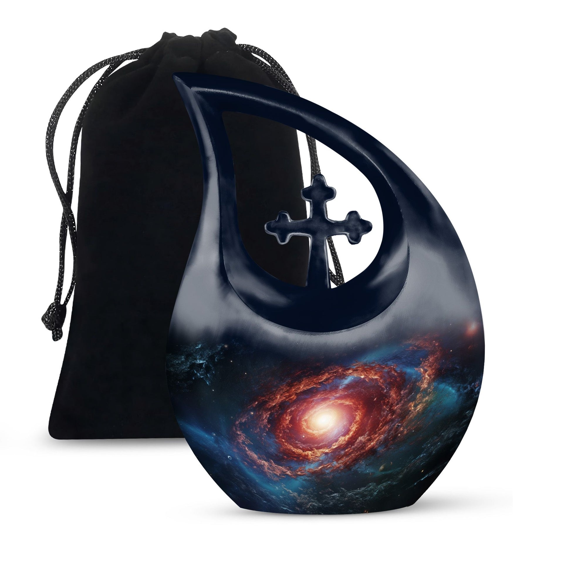 Stars In The Galactic Nexus - Galaxy Urn Teardrop, Heart Cremation Urn