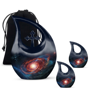 Stars In The Galactic Nexus - Galaxy Urn Teardrop, Heart Cremation Urn