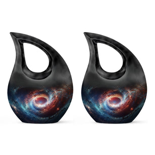 The Cosmic Dance Of Galaxies - Galaxy Urn Teardrop, Heart Shape Urn
