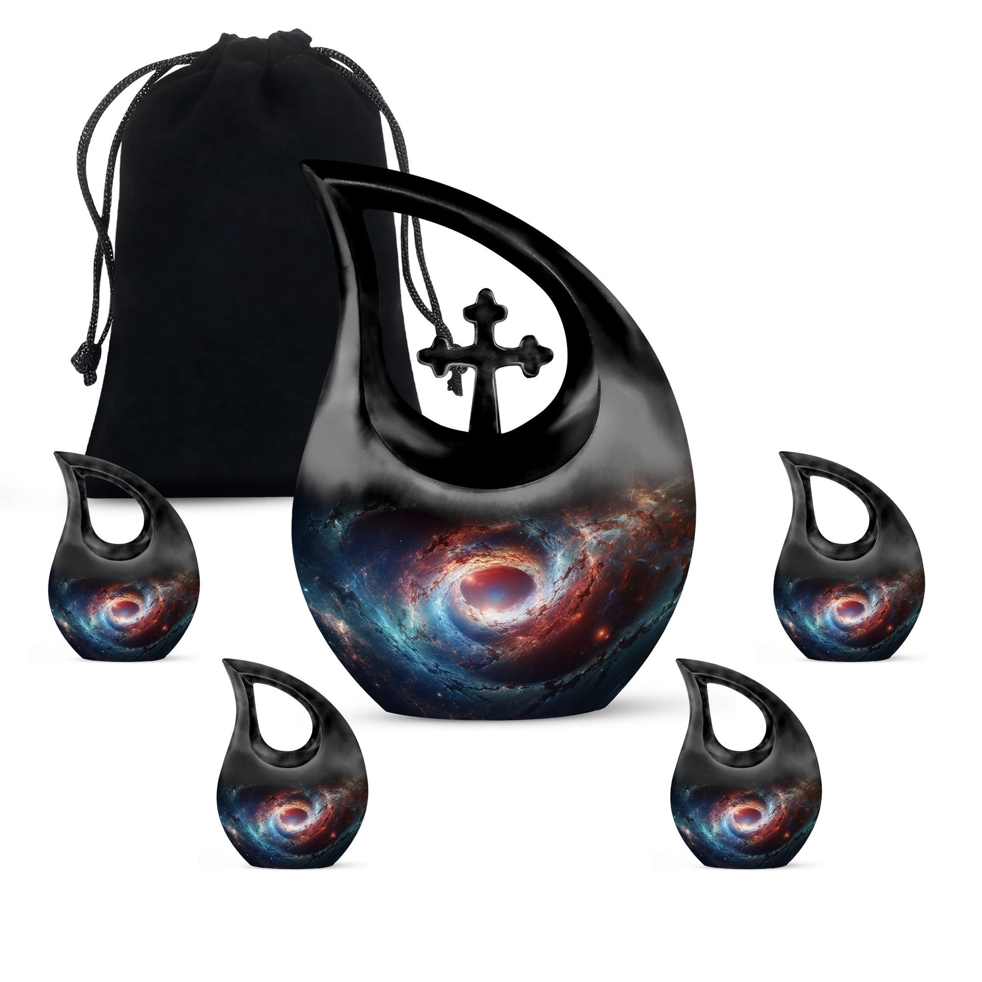 The Cosmic Dance Of Galaxies - Galaxy Urn Teardrop, Heart Shape Urn
