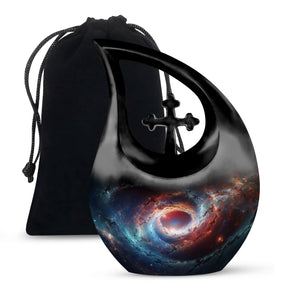 The Cosmic Dance Of Galaxies - Galaxy Urn Teardrop, Heart Shape Urn
