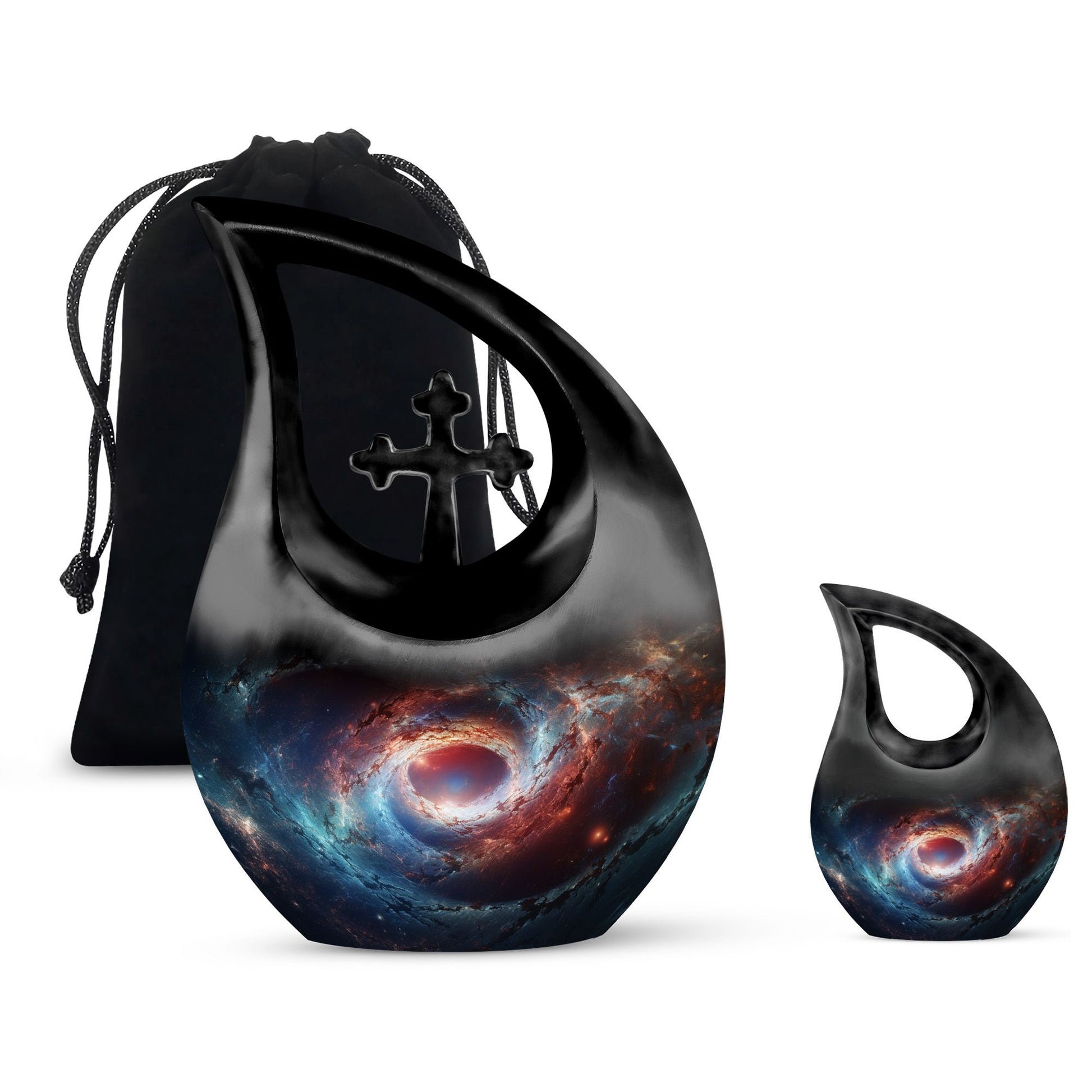 The Cosmic Dance Of Galaxies - Galaxy Urn Teardrop, Heart Shape Urn