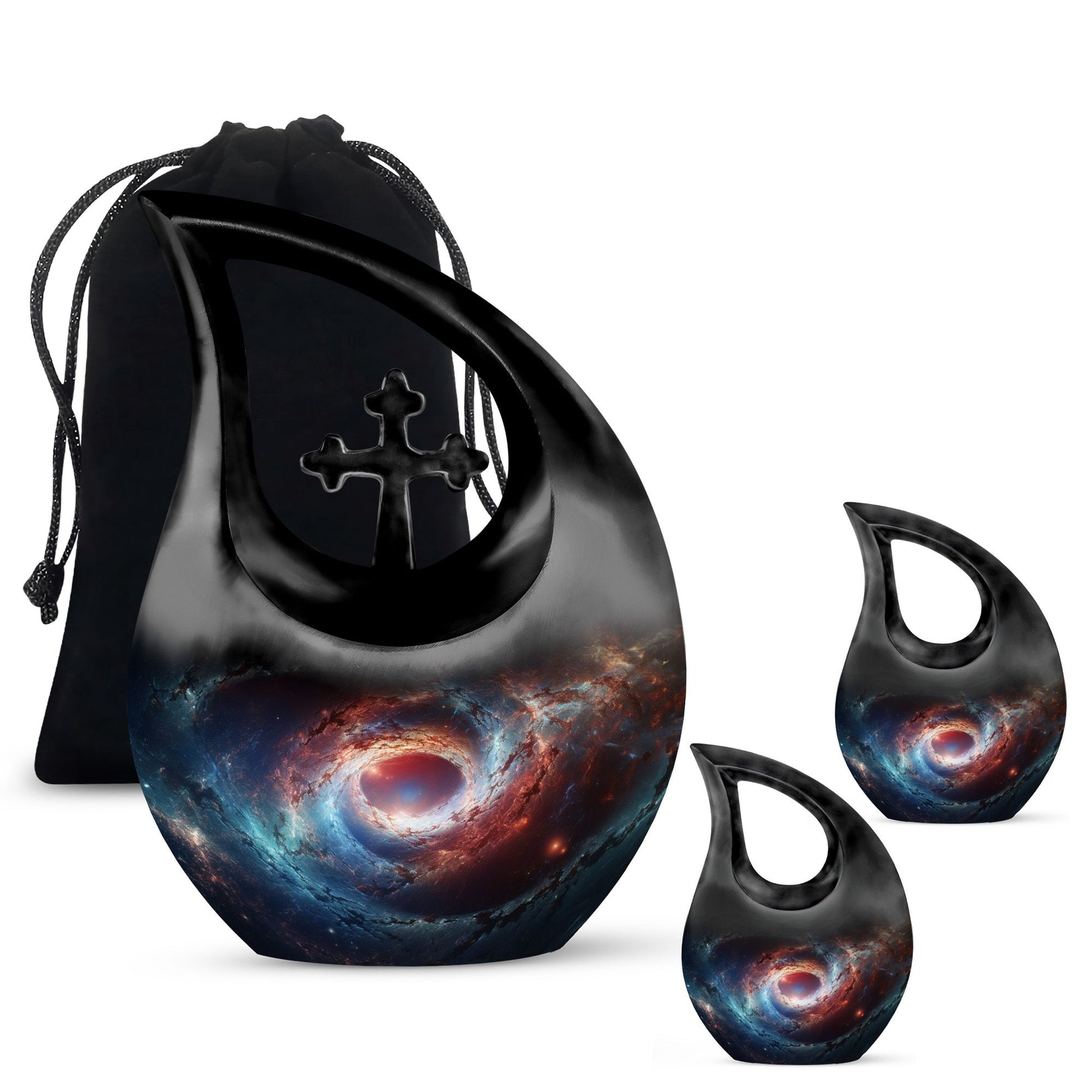 The Cosmic Dance Of Galaxies - Galaxy Urn Teardrop, Heart Shape Urn