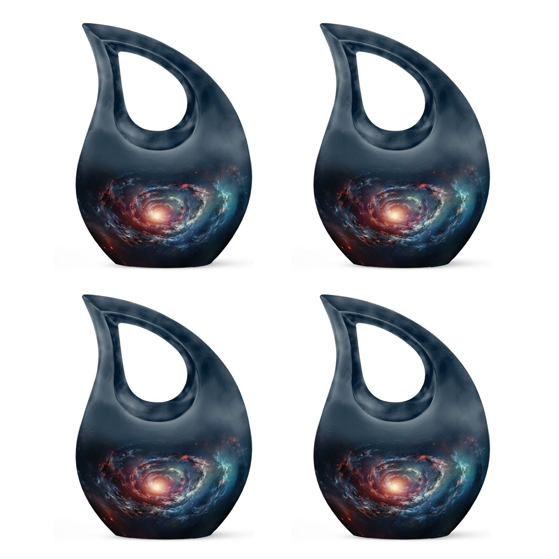 Spin Of Starry Skies - Galaxy Urn Large Teardrop, Heart Urn For Ashes