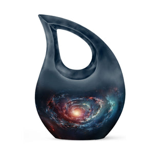 Spin Of Starry Skies - Galaxy Urn Large Teardrop, Heart Urn For Ashes