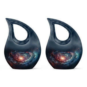 Spin Of Starry Skies - Galaxy Urn Large Teardrop, Heart Urn For Ashes