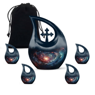 Spin Of Starry Skies - Galaxy Urn Large Teardrop, Heart Urn For Ashes