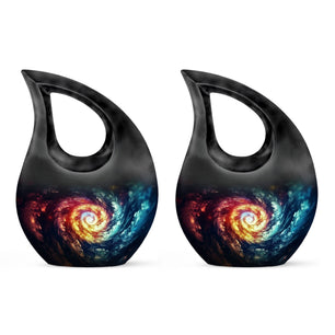 The Cosmic Dance Of Infinity - Galaxy Urn Teardrop, Heart Shape Urn