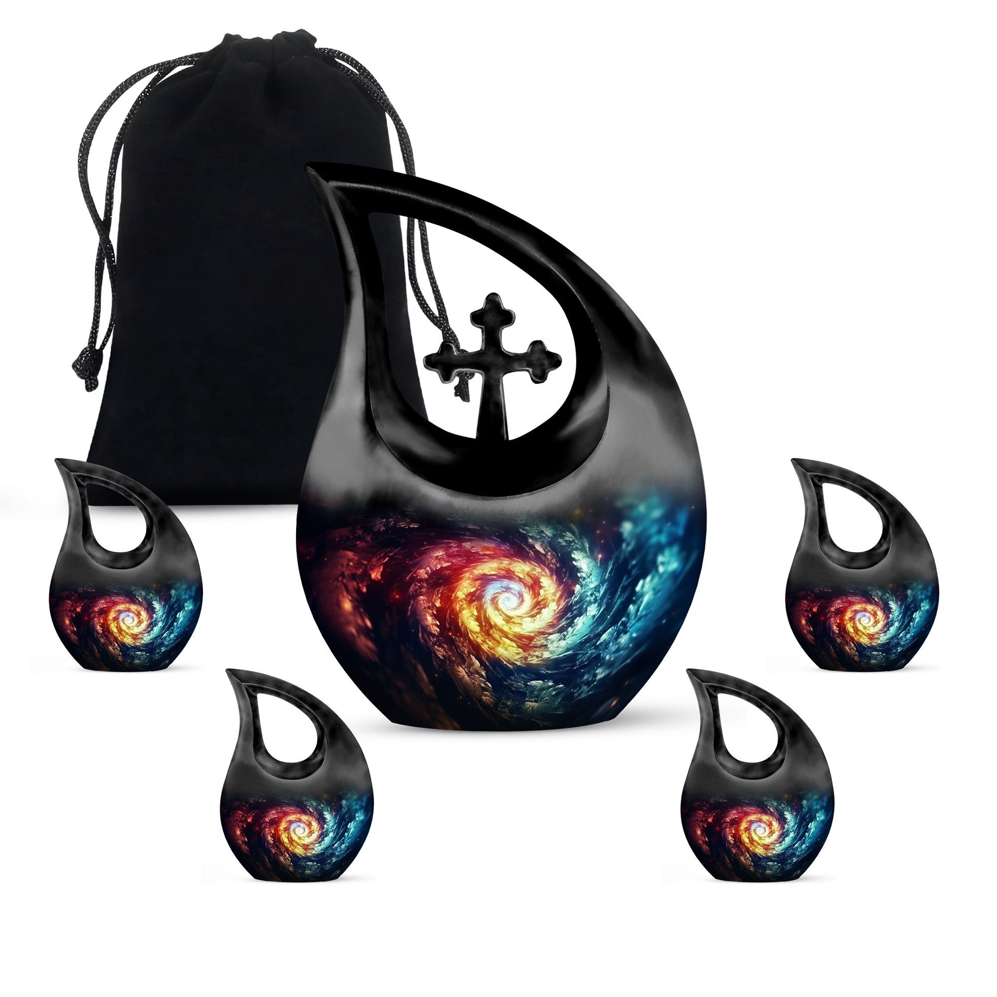 The Cosmic Dance Of Infinity - Galaxy Urn Teardrop, Heart Shape Urn
