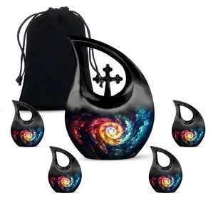 The Cosmic Dance Of Infinity - Galaxy Urn Teardrop, Heart Shape Urn