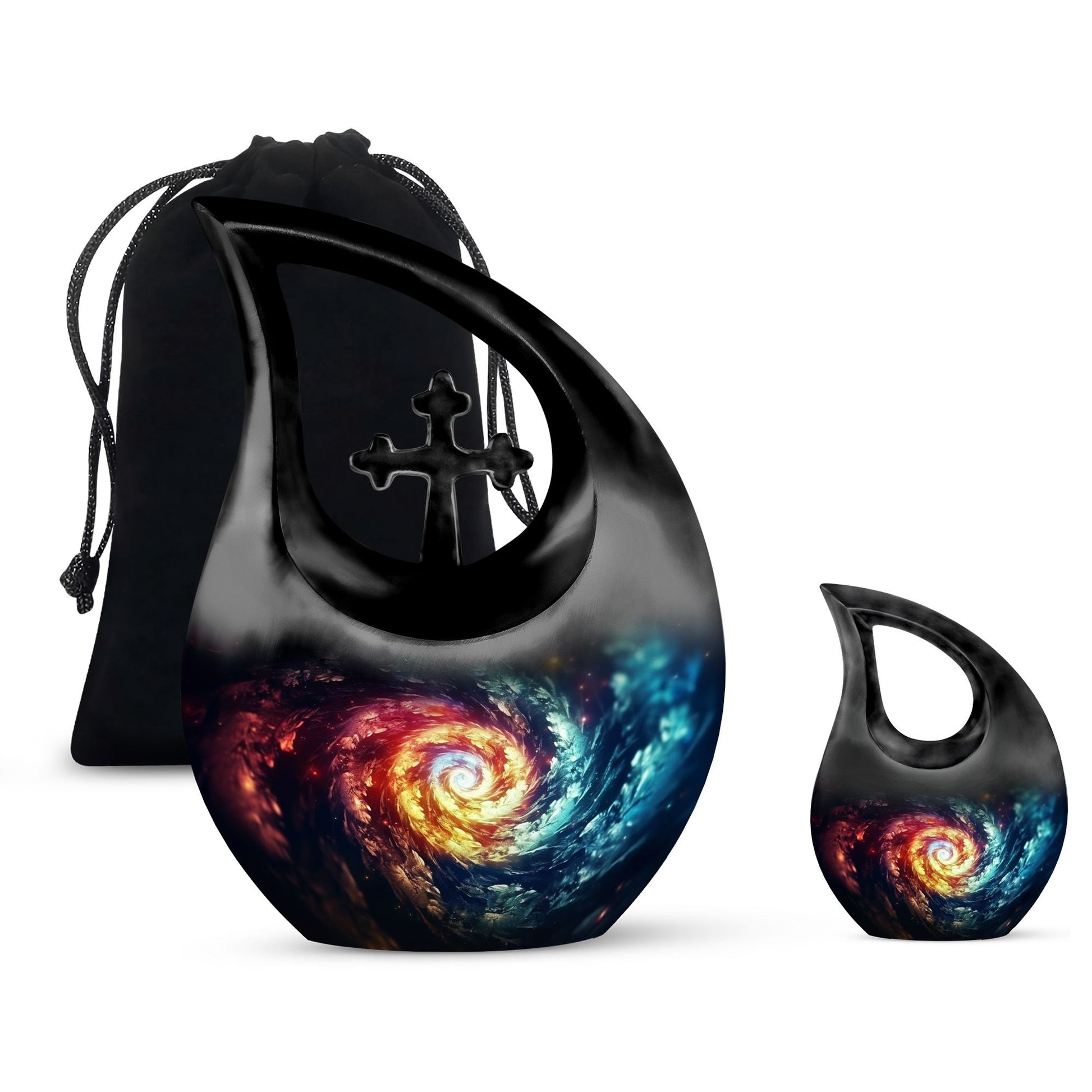 The Cosmic Dance Of Infinity - Galaxy Urn Teardrop, Heart Shape Urn