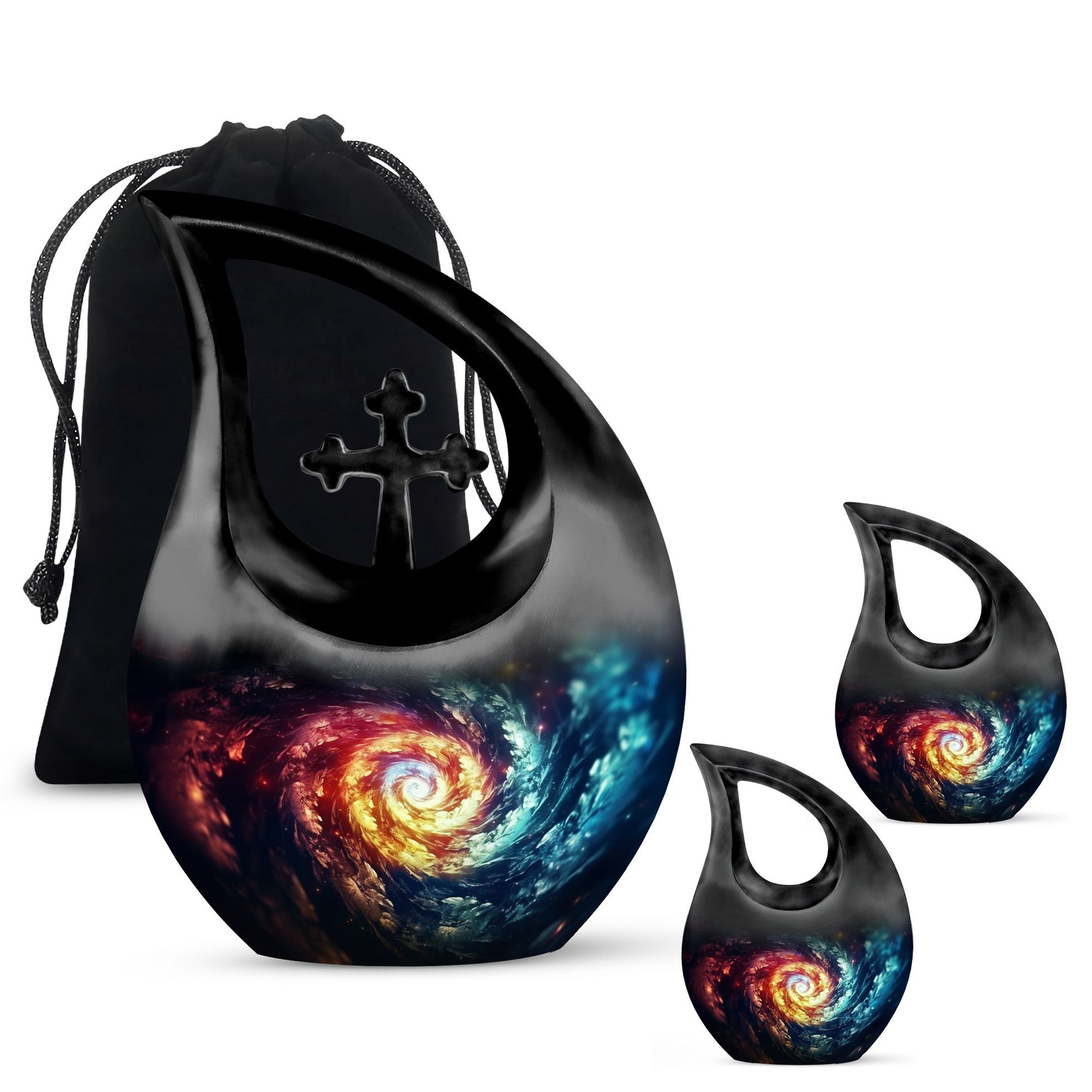 The Cosmic Dance Of Infinity - Galaxy Urn Teardrop, Heart Shape Urn