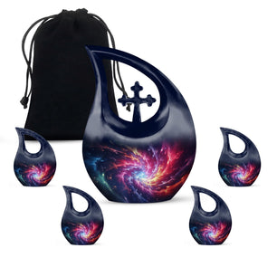 Symphony Cosmos - Galaxy Urn Teardrop, Heart Cremation Urn For Ashes