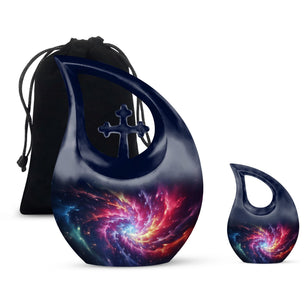 Symphony Cosmos - Galaxy Urn Teardrop, Heart Cremation Urn For Ashes