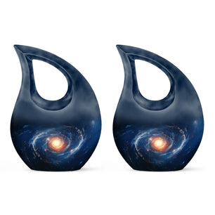 The Galactic Swirl. - Galaxy Urn Large Teardrop, Heart Urn For Ashes
