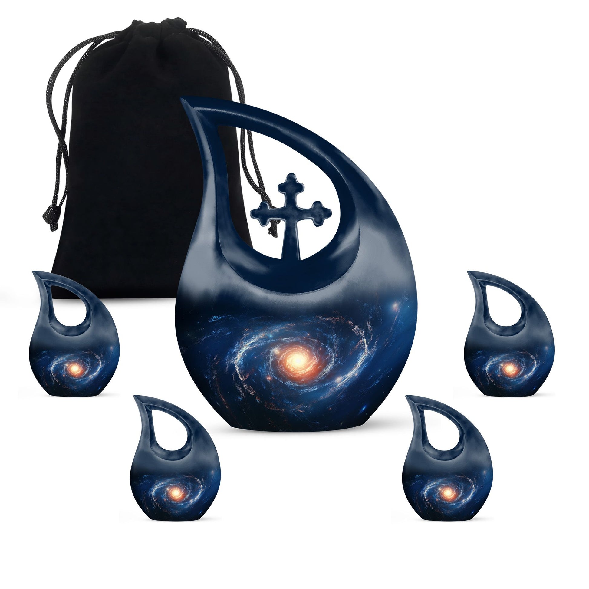 The Galactic Swirl. - Galaxy Urn Large Teardrop, Heart Urn For Ashes
