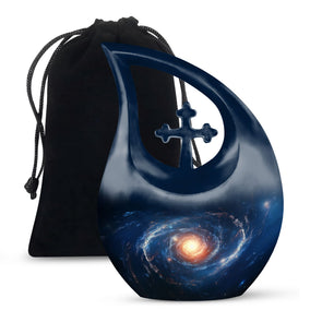 The Galactic Swirl. - Galaxy Urn Large Teardrop, Heart Urn For Ashes