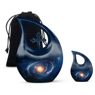 The Galactic Swirl. - Galaxy Urn Large Teardrop, Heart Urn For Ashes