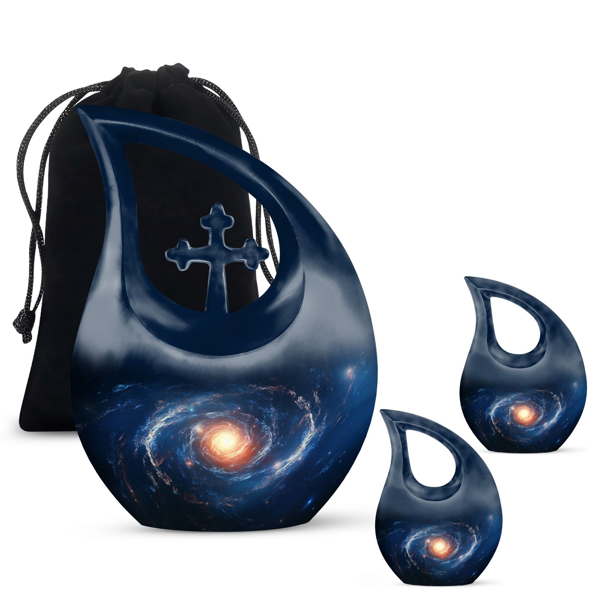 The Galactic Swirl. - Galaxy Urn Large Teardrop, Heart Urn For Ashes