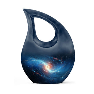 The Galaxy's Luminous Swirl - Galaxy Urn Teardrop, Heart Shape Urn